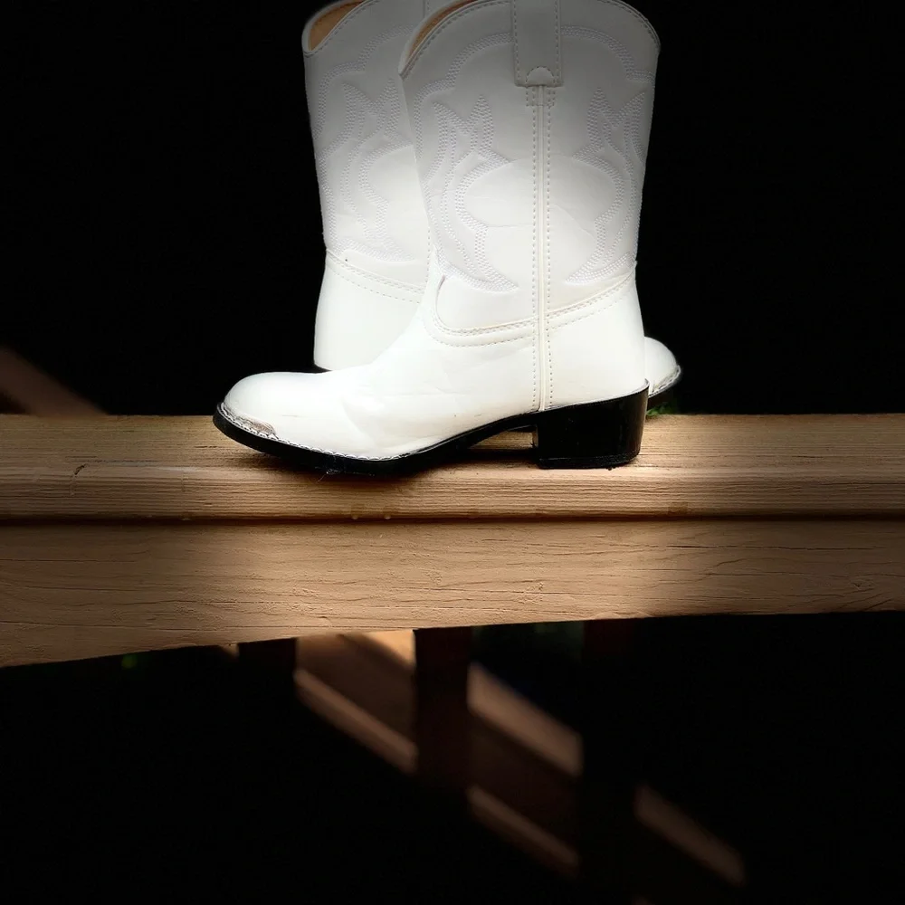 Kids Durango White Western boots